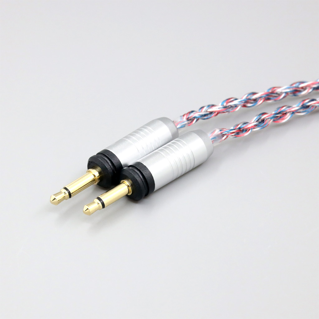 16 Core Silver OCC OFC Mixed Braided Cable For Focal Clear Elear Elex Elegia Stellia Dual 3.5mm headphone plug