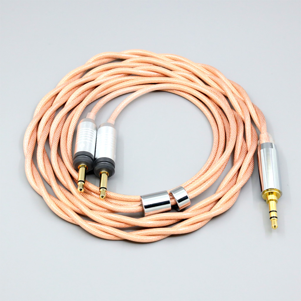 Type6 756 core Shielding 7n Litz OCC Earphone Cable For Focal Clear Elear Elex Elegia Stellia Dual 3.5mm headphone plug