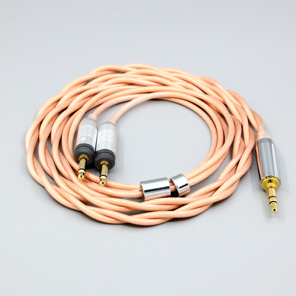 Type6 756 core Shielding 7n Litz OCC Earphone Cable For Focal Clear Elear Elex Elegia Stellia Dual 3.5mm headphone plug