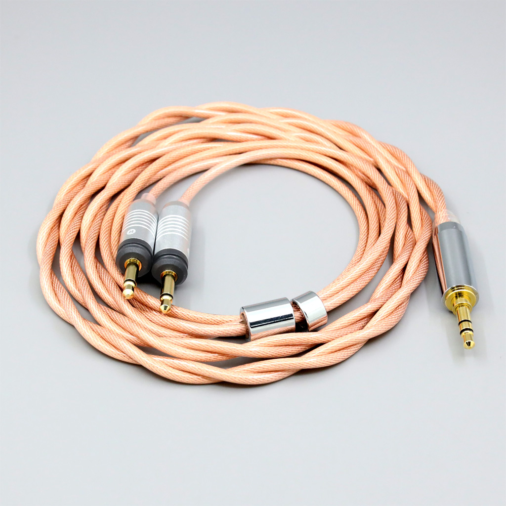 Type6 756 core Shielding 7n Litz OCC Earphone Cable For Focal Clear Elear Elex Elegia Stellia Dual 3.5mm headphone plug