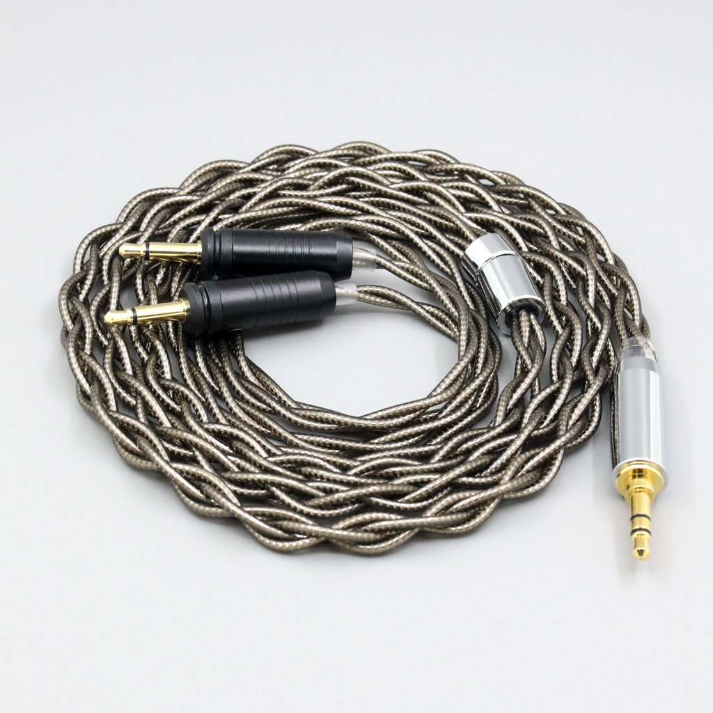99% Pure Silver Palladium + Graphene Gold Earphone Cable For Focal Clear Elear Elex Elegia Stellia Dual 3.5mm headphone plug