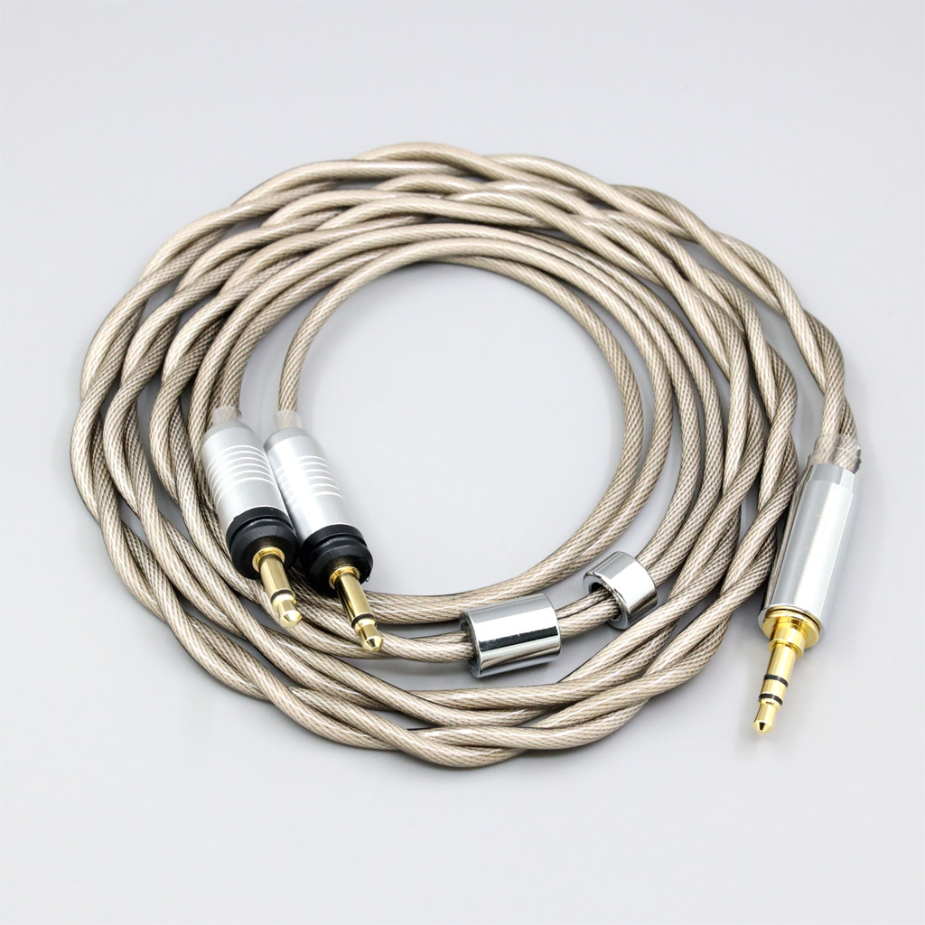 Type6 756 core 7n Litz OCC Silver Plated Earphone Cable For Focal Clear Elear Elex Elegia Stellia Dual 3.5mm headphone plug
