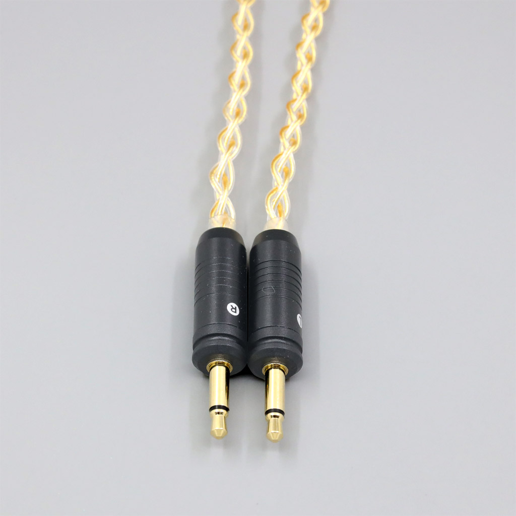 8 Core 99% 7n Pure Silver 24k Gold Plated Earphone Cable For Focal Clear Elear Elex Elegia Stellia Dual 3.5mm pin Headphone