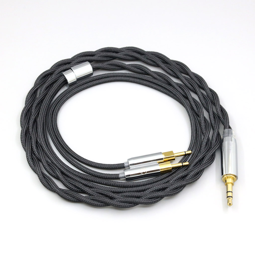 Nylon 99% Pure Silver Palladium Graphene Gold Shield Cable For Sennheiser HD700 Headphone 2.5mm pin 2 core Braided