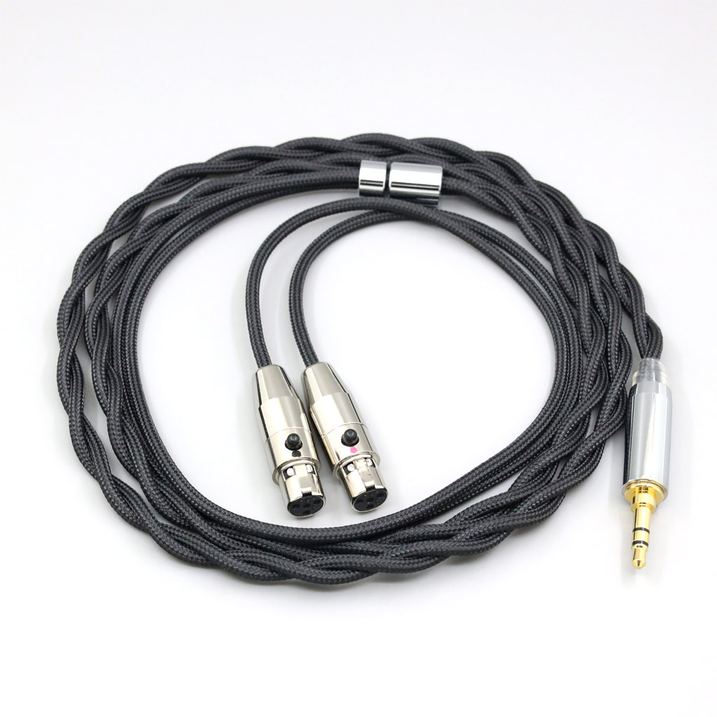 Nylon 99% Pure Silver Palladium Graphene Gold Shield Cable For Audeze LCD-3 LCD-2 LCD-X LCD-XC LCD-4z LCD-MX4 2 core