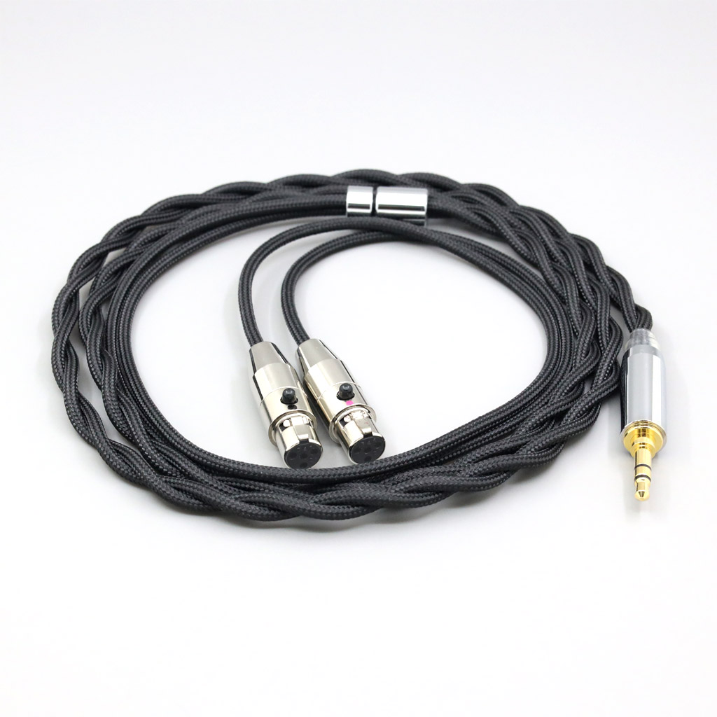 Nylon 99% Pure Silver Palladium Graphene Gold Shield Cable For Audeze LCD-3 LCD-2 LCD-X LCD-XC LCD-4z LCD-MX4 2 core