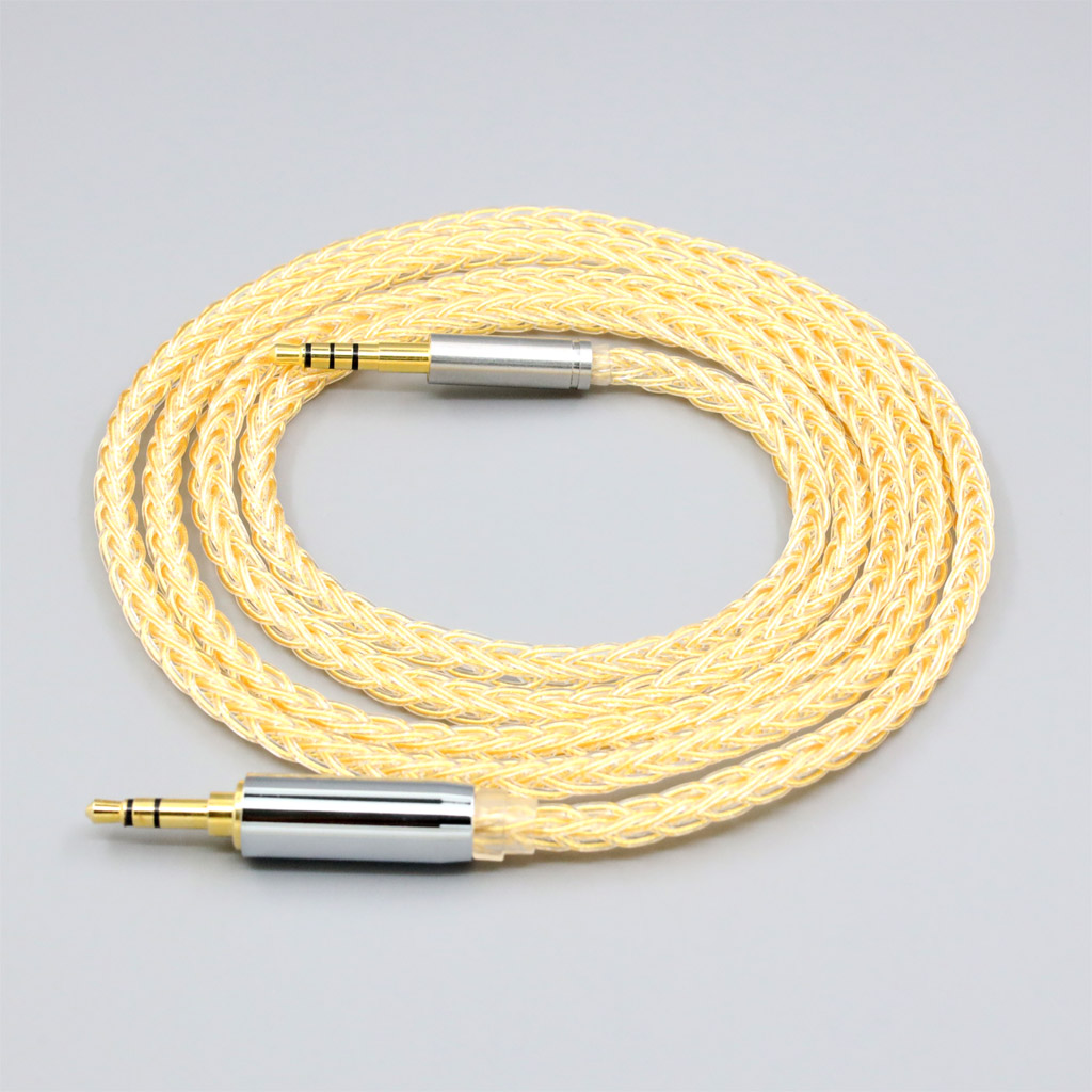 8 Core 99% 7n Pure Silver 24k Gold Plated Earphone Cable For Denon AH-mm400 AH-mm300 mm200 Beats solo2 solo3 headphone