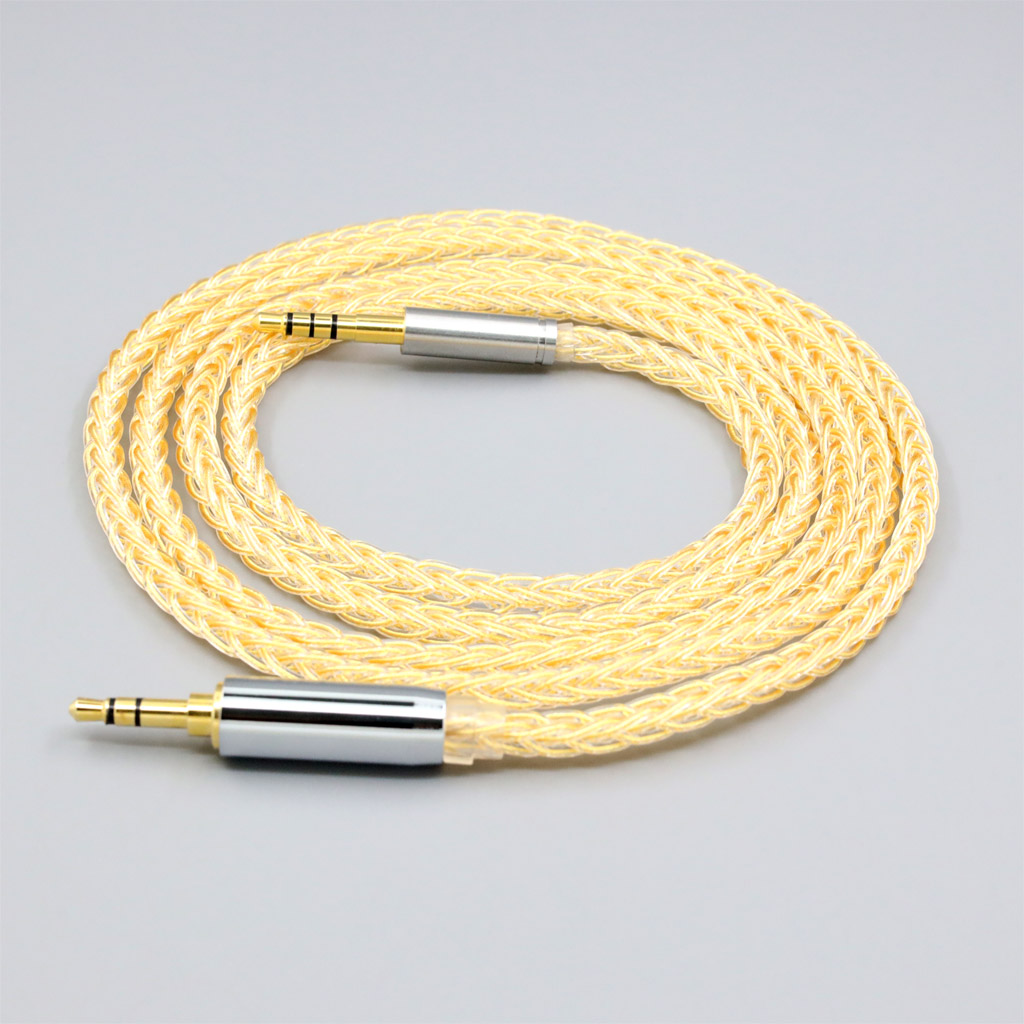 8 Core 99% 7n Pure Silver 24k Gold Plated Earphone Cable For Denon AH-mm400 AH-mm300 mm200 Beats solo2 solo3 headphone