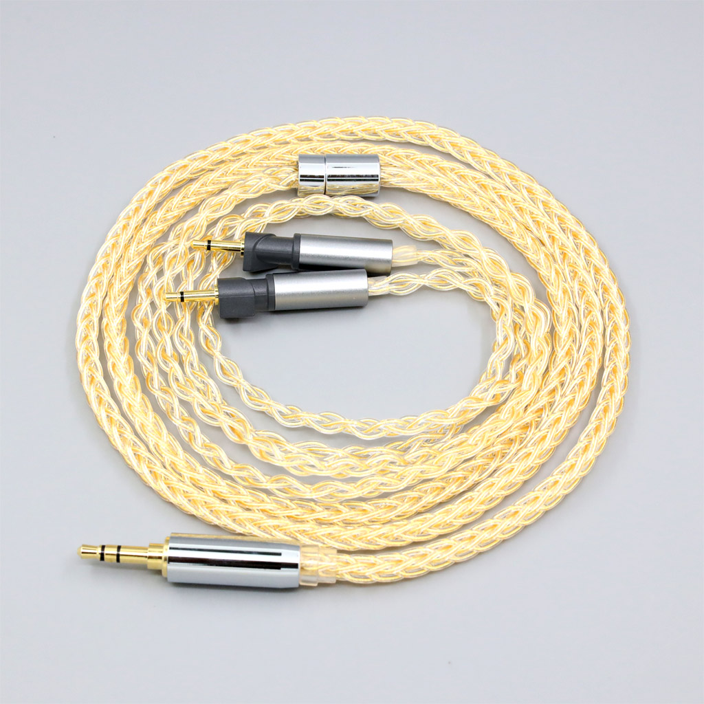8 Core 99% 7n Pure Silver 24k Gold Plated Earphone Cable For Abyss Diana v2 phi TC X1226lite 1:1 headphone pin