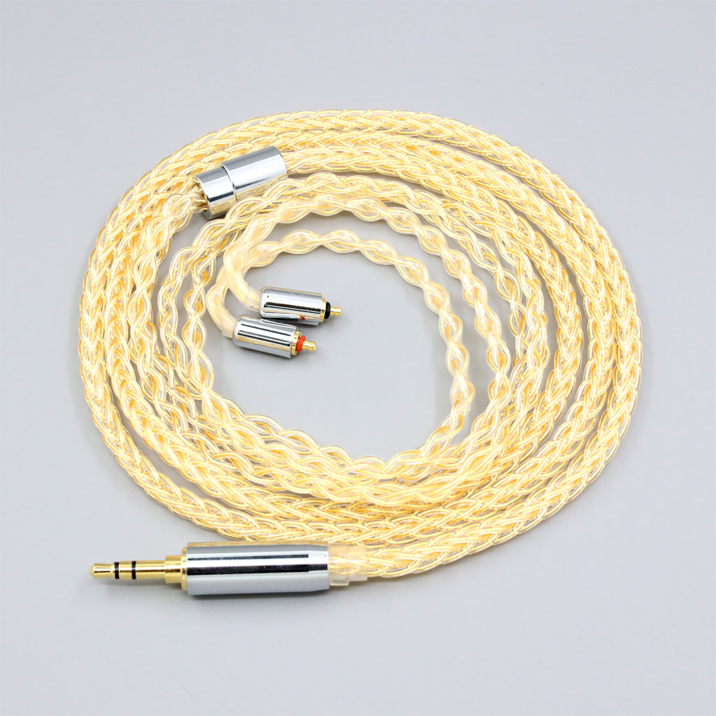 8 Core 99% 7n Pure Silver 24k Gold Plated Earphone Cable For UE Live UE6Pro Lighting SUPERBAX IPX