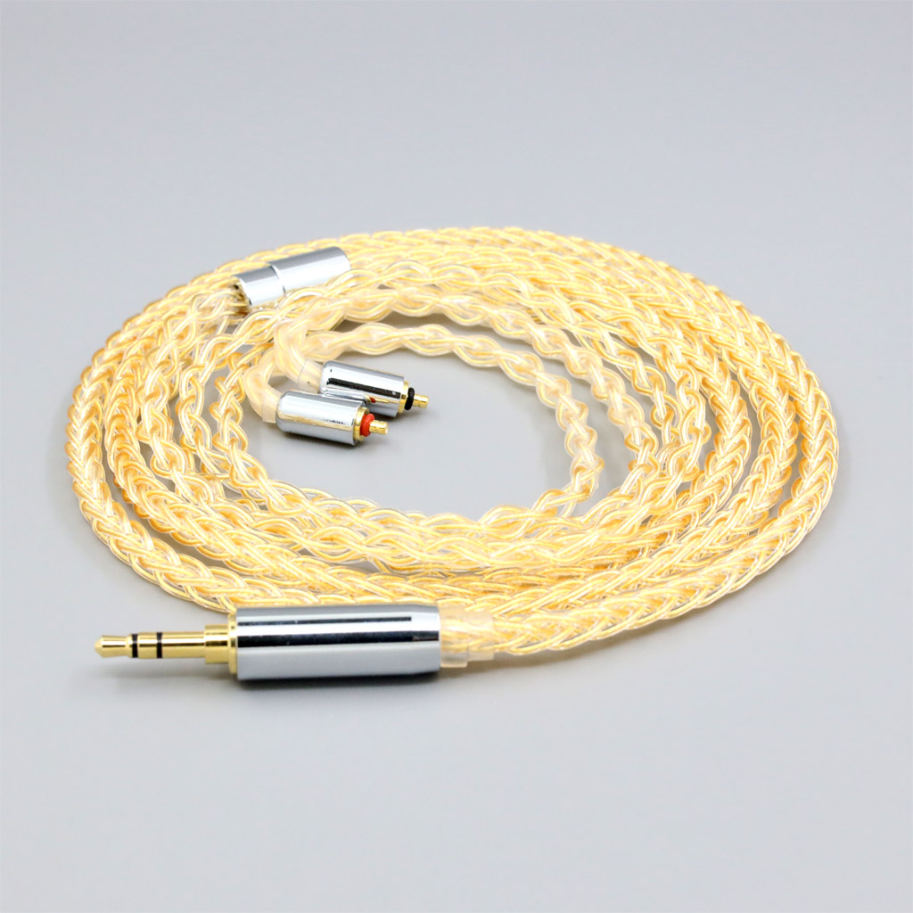 8 Core 99% 7n Pure Silver 24k Gold Plated Earphone Cable For UE Live UE6Pro Lighting SUPERBAX IPX