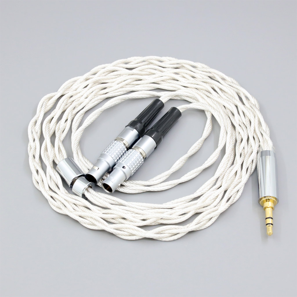 Graphene 7N OCC Silver Plated Type2 Earphone Cable For Focal Utopia Fidelity Circumaural Headphone 4 core 1.75mm