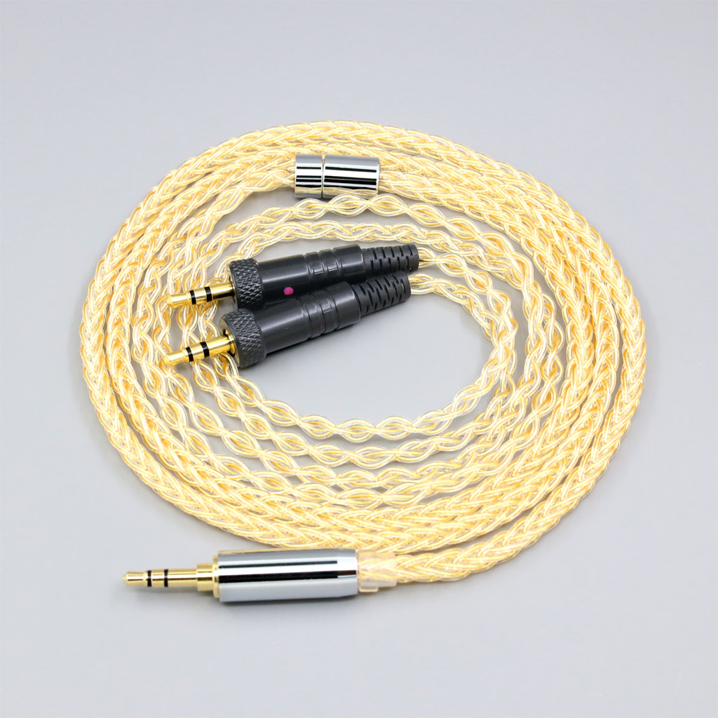 8 Core 99% 7n Pure Silver 24k Gold Plated Earphone Cable For Sony MDR-Z1R MDR-Z7 MDR-Z7M2 With Screw To Fix Headphone