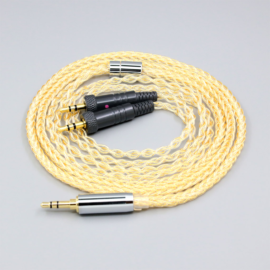 8 Core 99% 7n Pure Silver 24k Gold Plated Earphone Cable For Sony MDR-Z1R MDR-Z7 MDR-Z7M2 With Screw To Fix Headphone