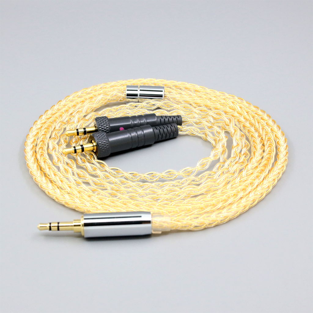 8 Core 99% 7n Pure Silver 24k Gold Plated Earphone Cable For Sony MDR-Z1R MDR-Z7 MDR-Z7M2 With Screw To Fix Headphone