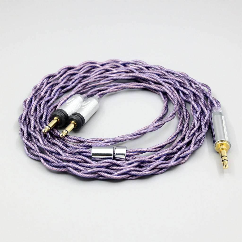 Type2 1.8mm 140 cores litz 7N OCC Cable For Focal Clear Elear Elex Elegia Stellia Dual 3.5mm headphone plug