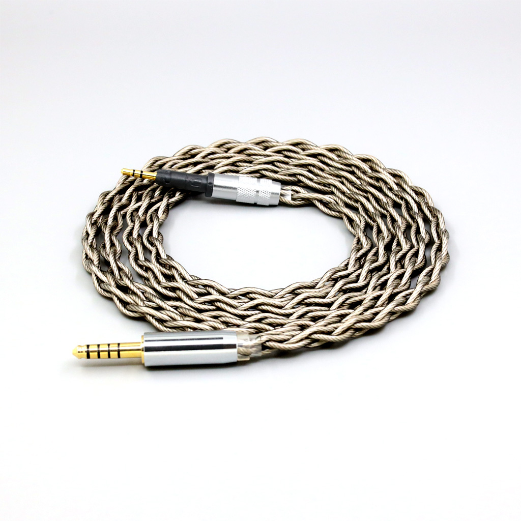 99% Pure Silver + Graphene Silver Plated Shield Earphone Cable For Sennheiser HD6 HD7 HD8 MIX DJ HD595 4 core 1.8mm
