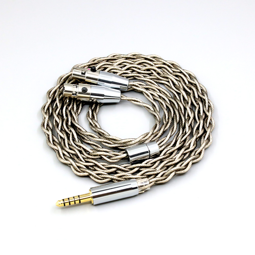 99% Pure Silver + Graphene Plated Shield Earphone Cable For Abyss AB 1266 Phi TC Dual Mini xlr 3 pin head(amame)