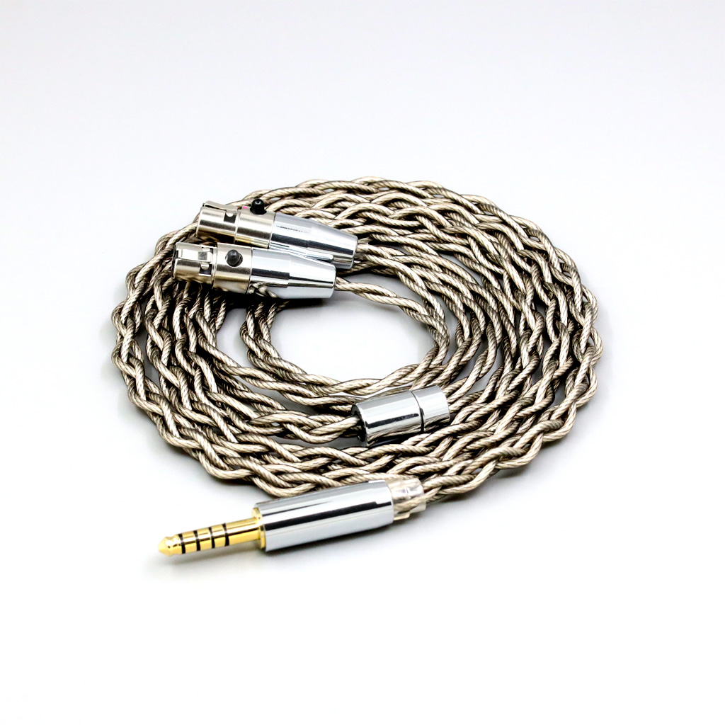 99% Pure Silver + Graphene Plated Shield Earphone Cable For Abyss AB 1266 Phi TC Dual Mini xlr 3 pin head(amame)