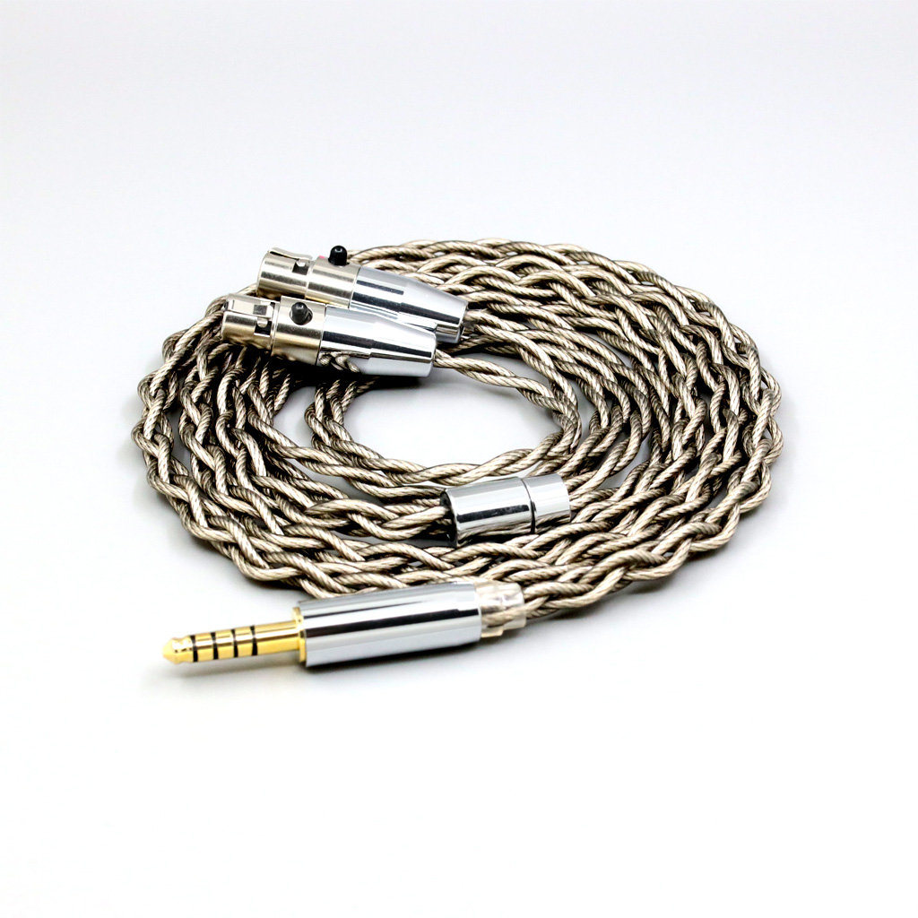 99% Pure Silver + Graphene Plated Shield Earphone Cable For Abyss AB 1266 Phi TC Dual Mini xlr 3 pin head(amame)