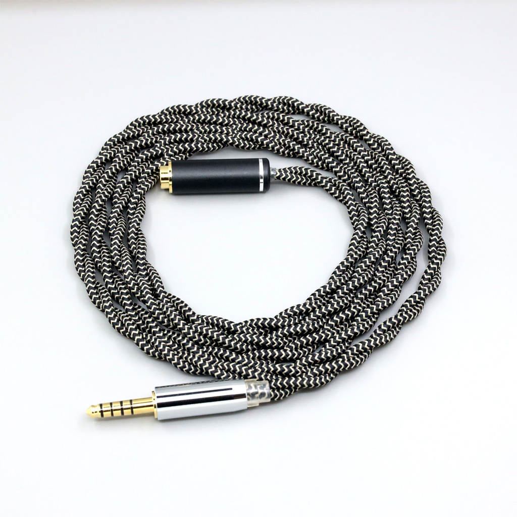 2 Core 2.8mm Litz OFC Earphone Shield Braided Sleeve Cable For 4.4mm Male To 4.4MM female Extension