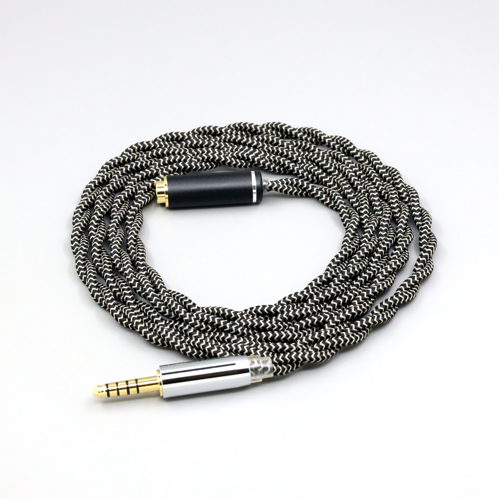 2 Core 2.8mm Litz OFC Earphone Shield Braided Sleeve Cable For 4.4mm Male To 4.4MM female Extension