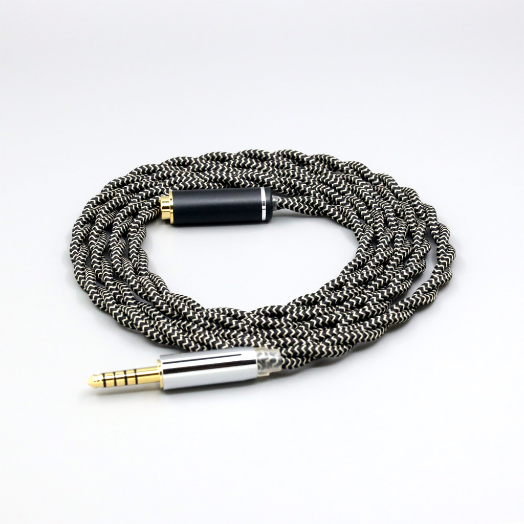 2 Core 2.8mm Litz OFC Earphone Shield Braided Sleeve Cable For 4.4mm Male To 4.4MM female Extension