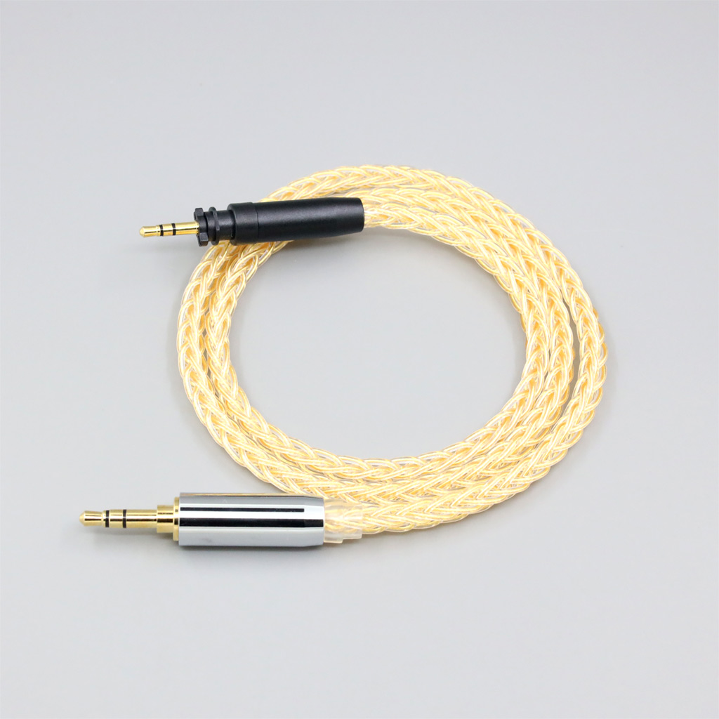 8 Core 99% 7n Pure Silver 24k Gold Plated Earphone Cable For Shure SRH440A SRH840A Headphone