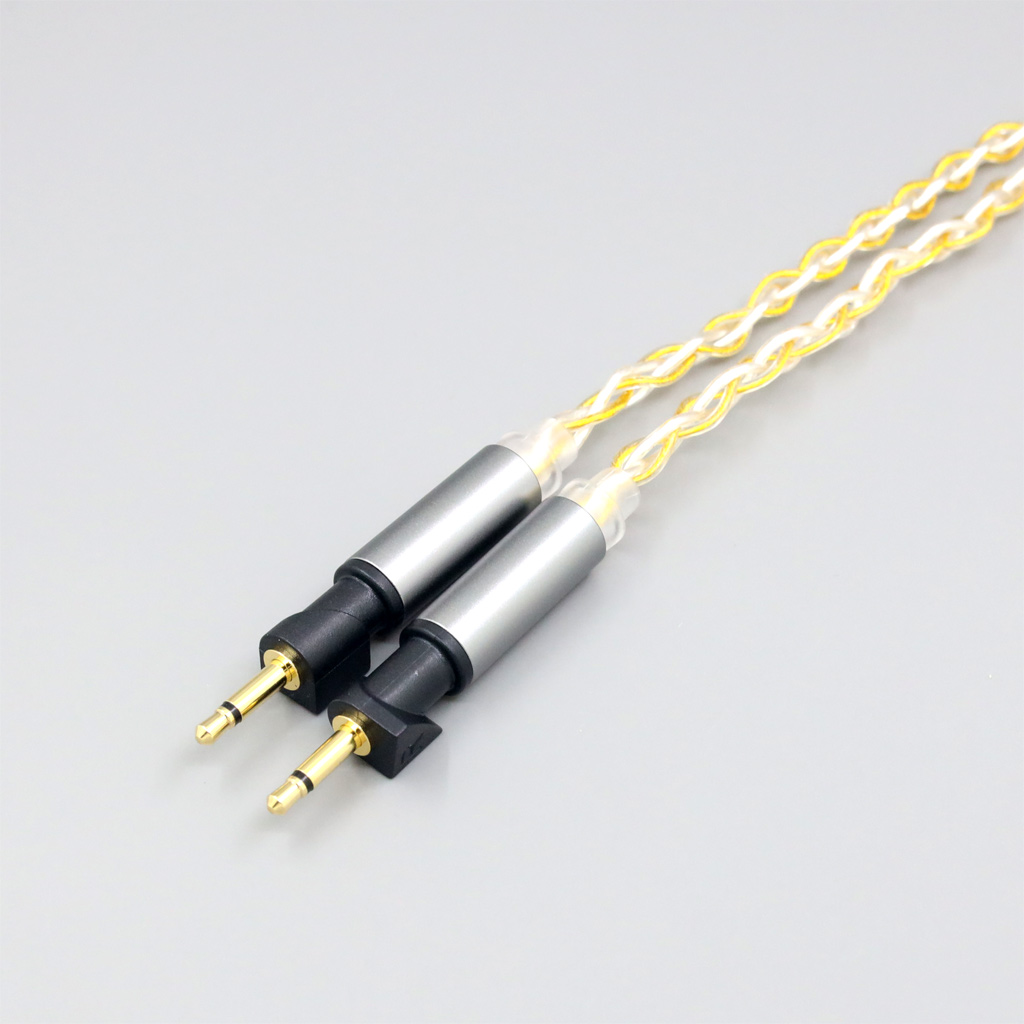 8 Core OCC Silver Gold Plated Braided Earphone Cable For Abyss Diana v2 phi TC X1226lite 1:1 headphone pin
