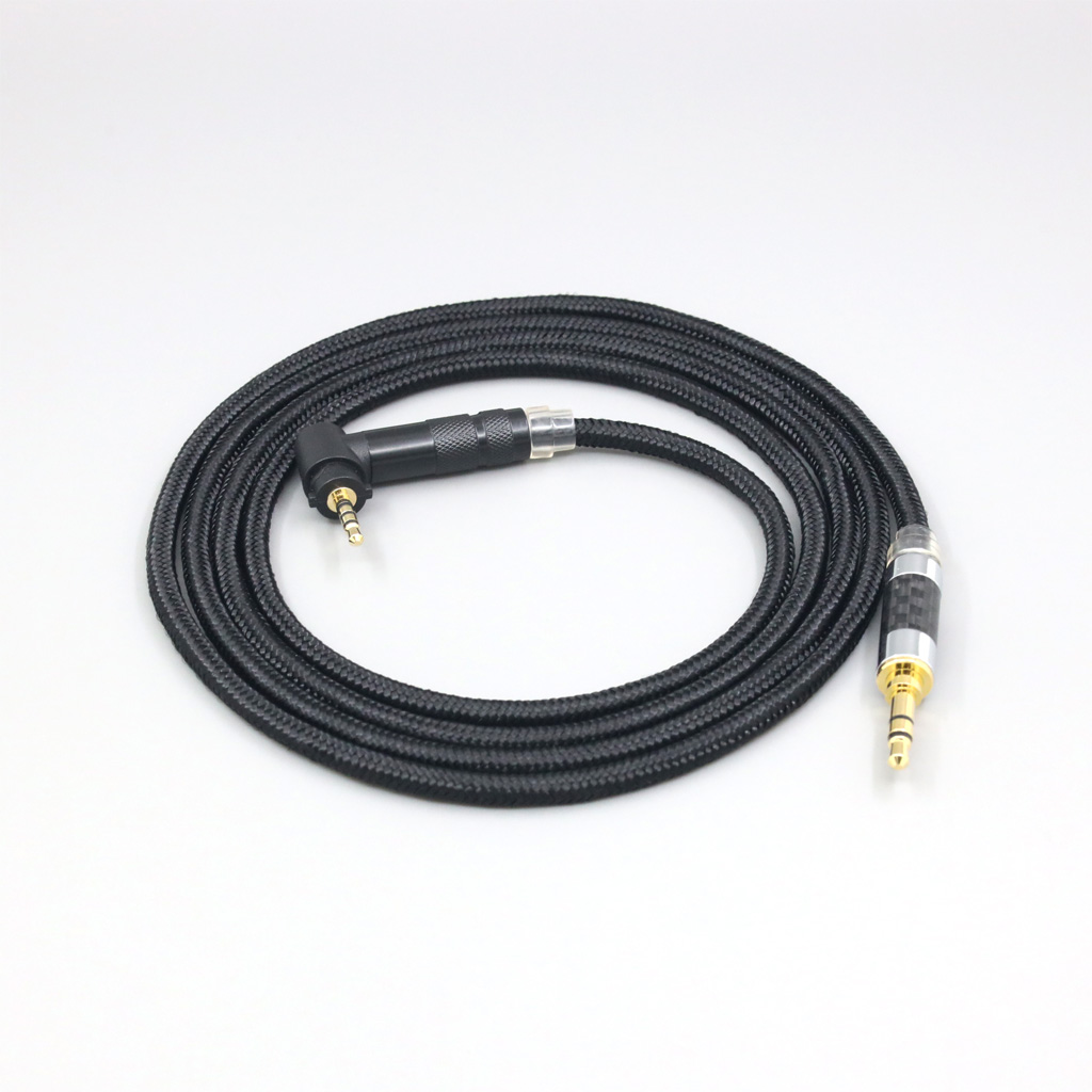 Black Super Soft Headphone Nylon OFC Cable For Fostex T50RP 50TH Anniversary RP Stereo Earphone