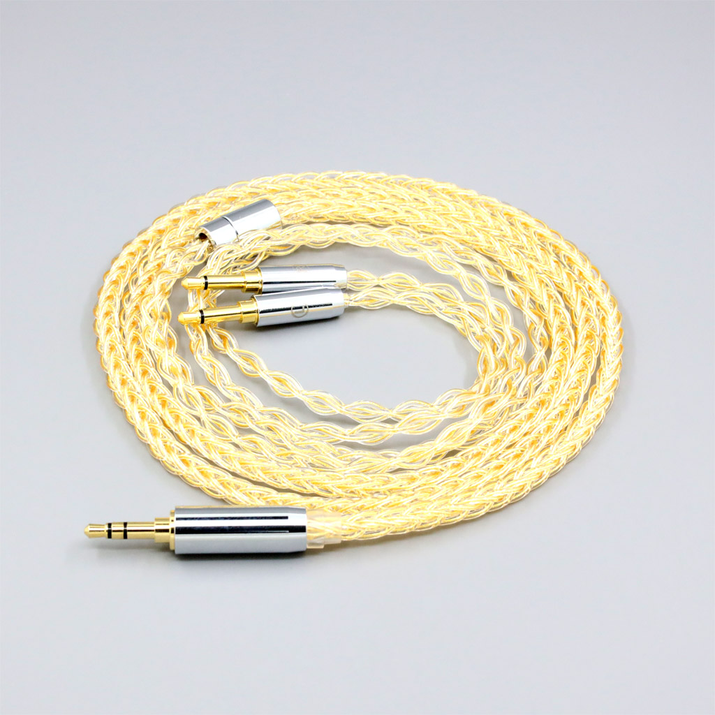 8 Core 99% 7n Pure Silver 24k Gold Plated Earphone Cable For Hifiman Sundara Ananda HE1000se HE6se he400se Arya He-35x