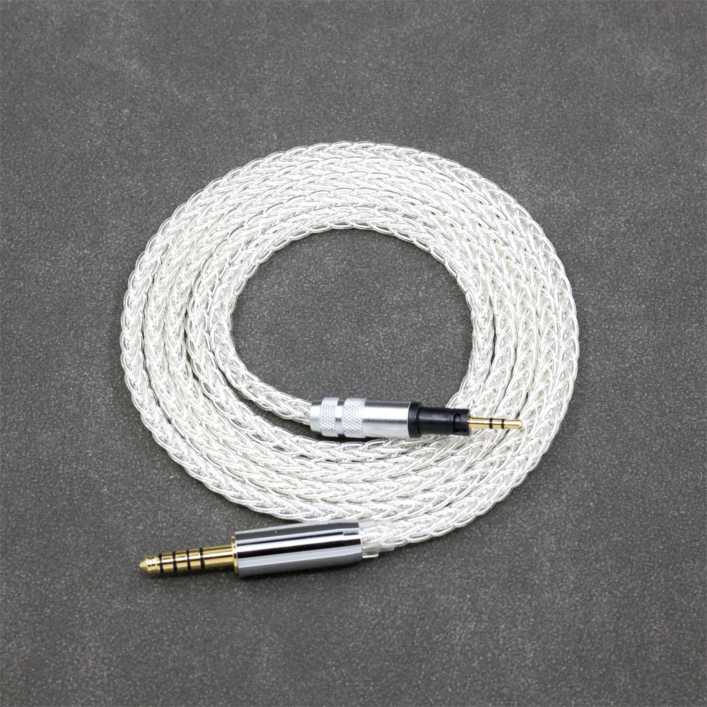 99% Pure Silver 8 Core Earphone Cable For Sennheiser Momentum 1.0 2.0 On-Ear Headphones