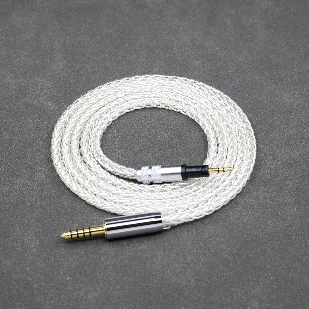 99% Pure Silver 8 Core Earphone Cable For Sennheiser Momentum 1.0 2.0 On-Ear Headphones
