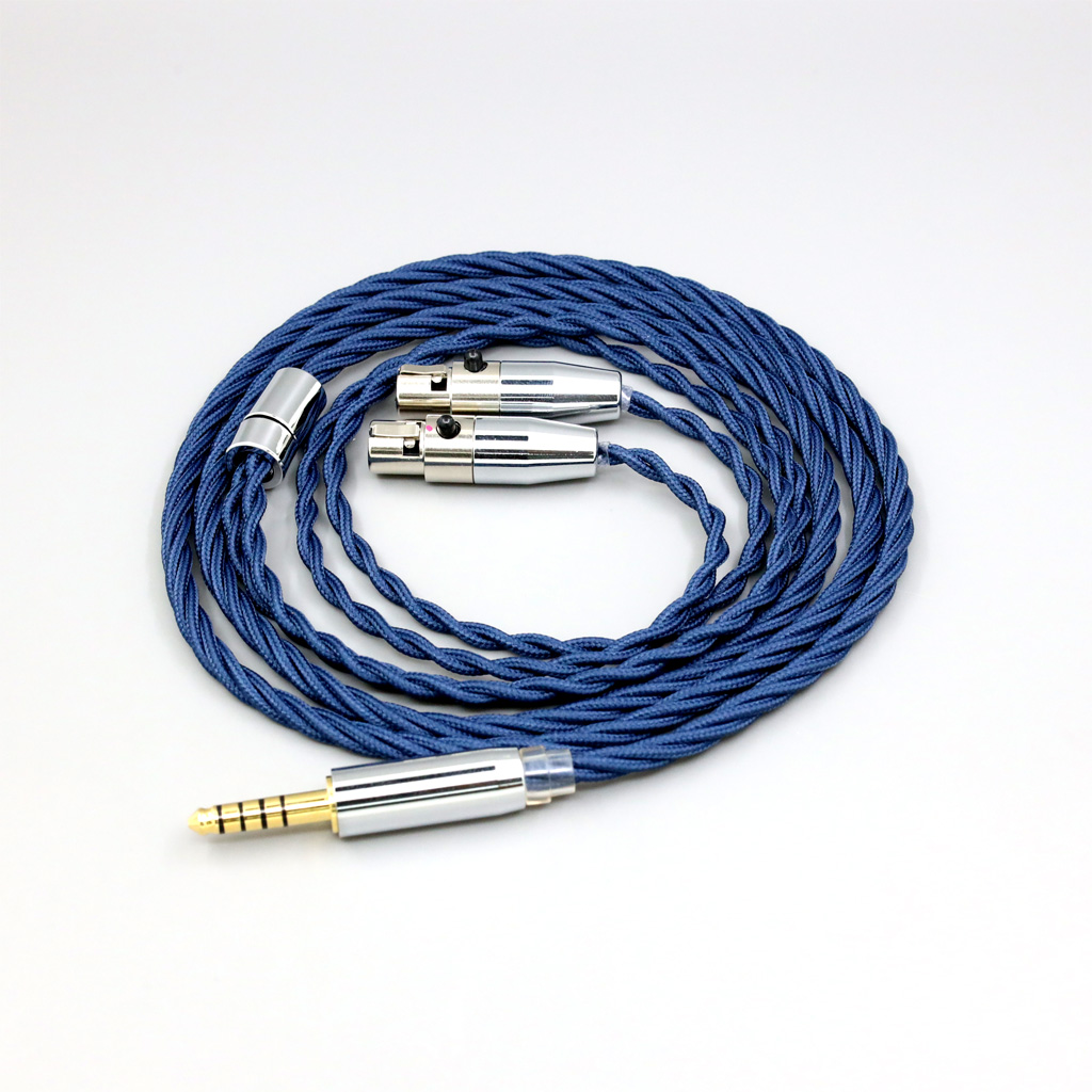 99% Pure Silver OCC Graphene Alloy Full Sleeved Earphone Cable For Abyss AB 1266 Phi TC Dual Mini xlr 3 pin head(amame)
