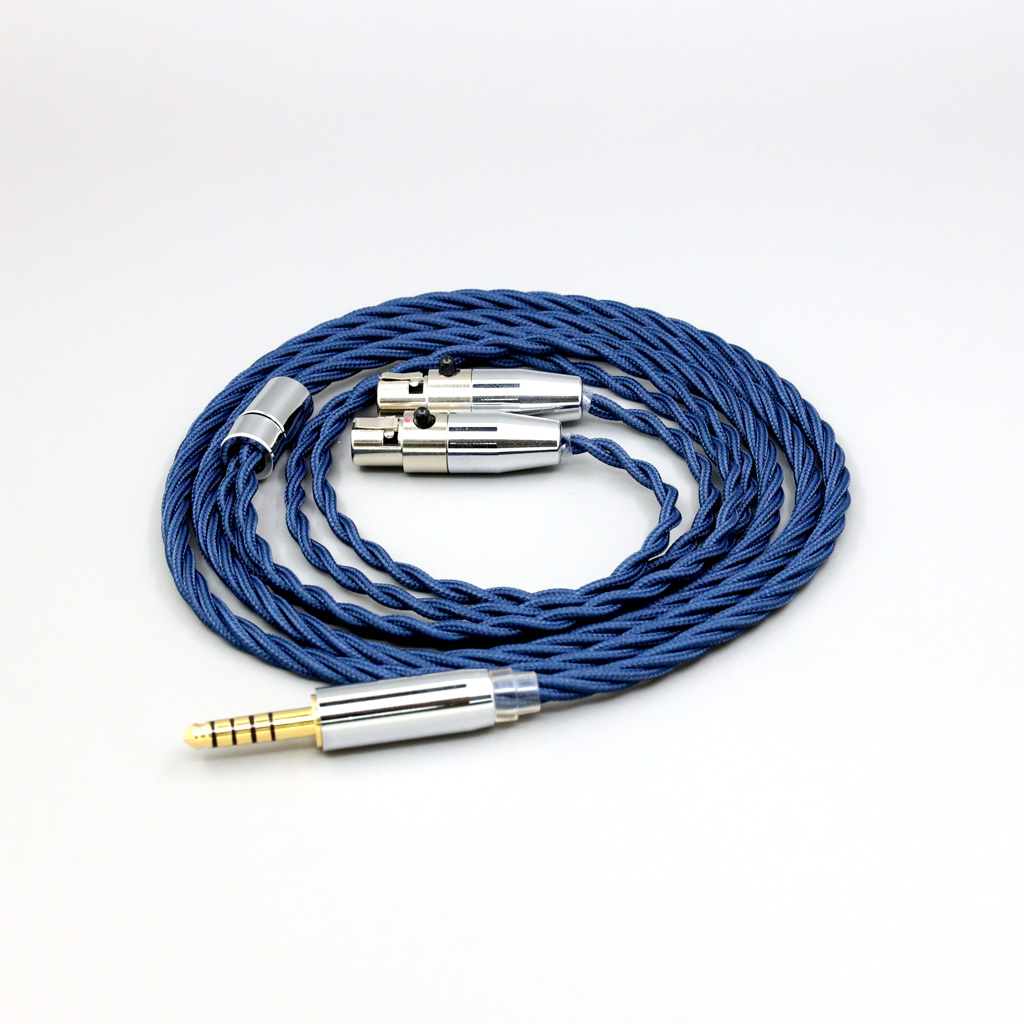 99% Pure Silver OCC Graphene Alloy Full Sleeved Earphone Cable For Abyss AB 1266 Phi TC Dual Mini xlr 3 pin head(amame)