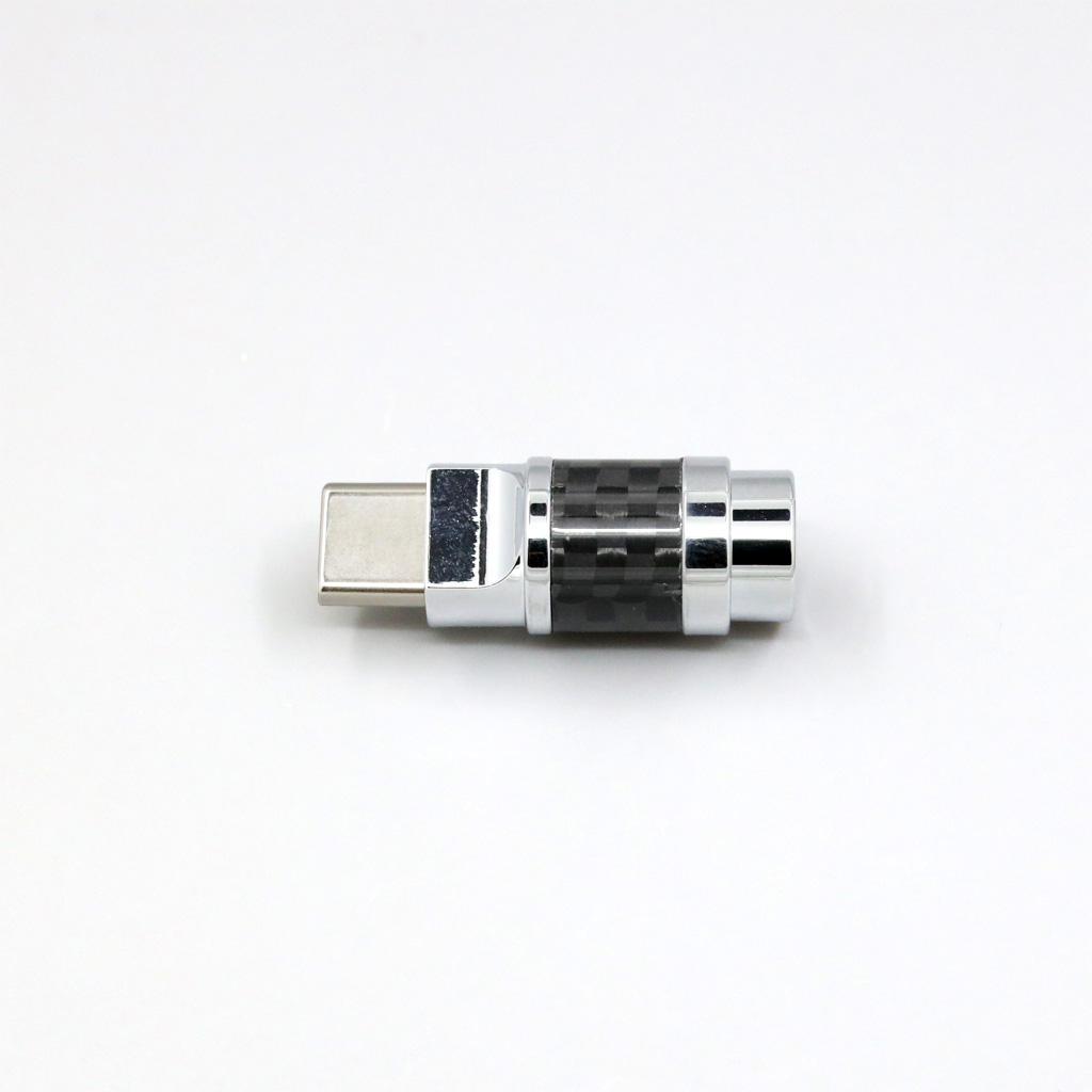 1pcs Metal Carbon Housing USB Type-c With Chip Headphone Earphone DIY Custom Adapter