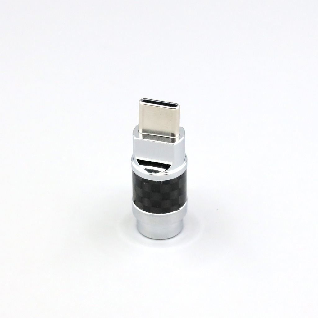 1pcs Metal Carbon Housing USB Type-c With Chip Headphone Earphone DIY Custom Adapter