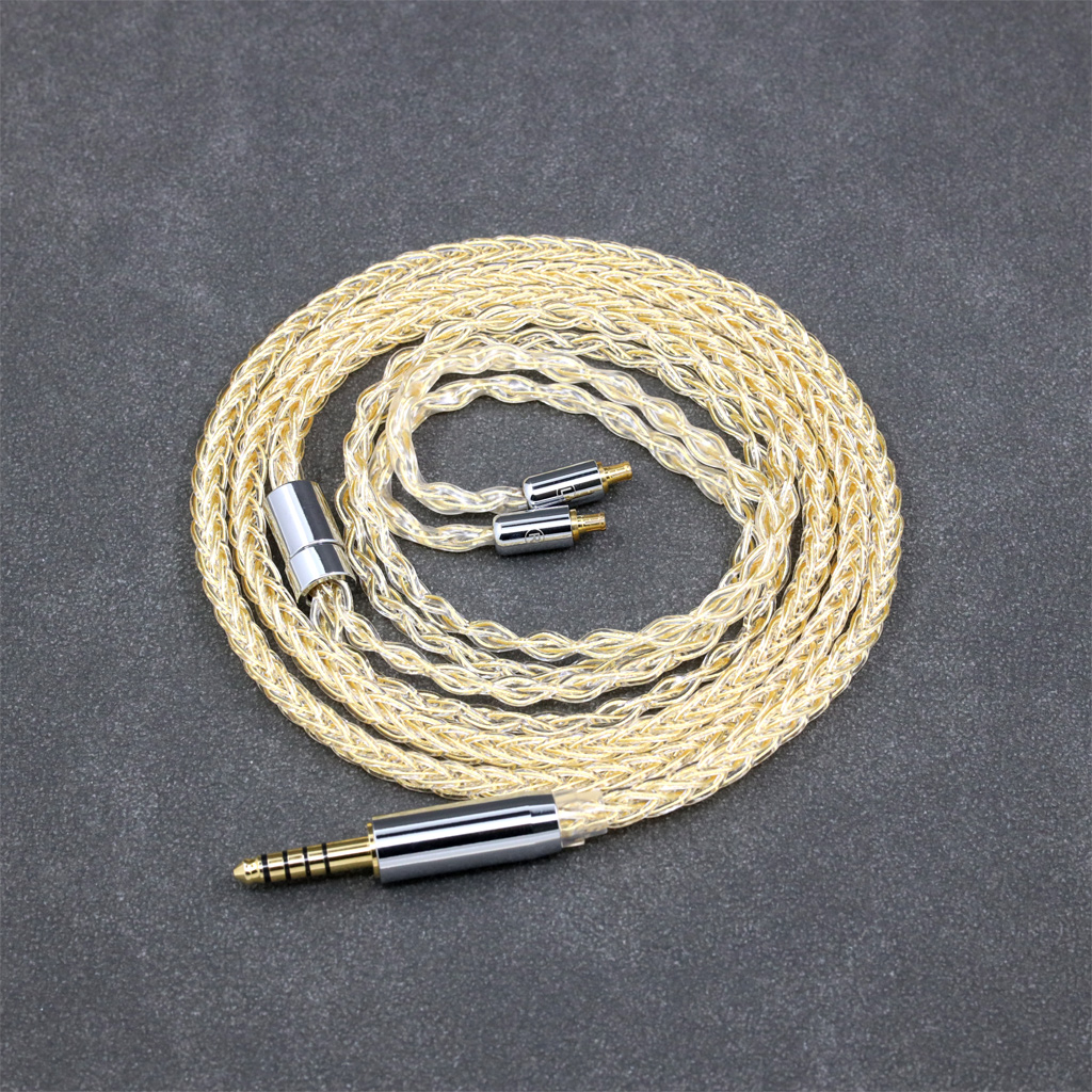 8 Core 99% 7n Pure Silver 24k Gold Plated Earphone Cable For Audio Technica ATH-CKR100 CKR90 CKS1100 CKR100IS CKS1100IS