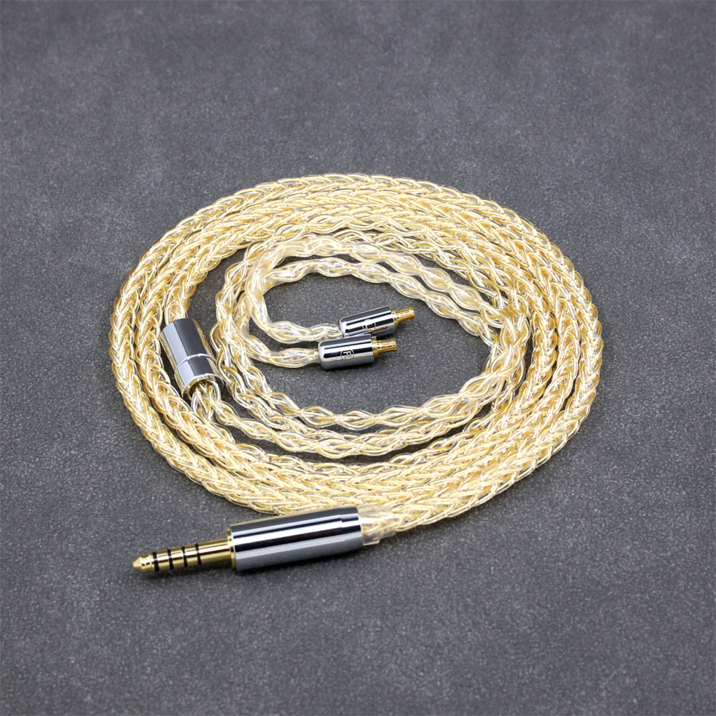 8 Core 99% 7n Pure Silver 24k Gold Plated Earphone Cable For Audio Technica ATH-CKR100 CKR90 CKS1100 CKR100IS CKS1100IS