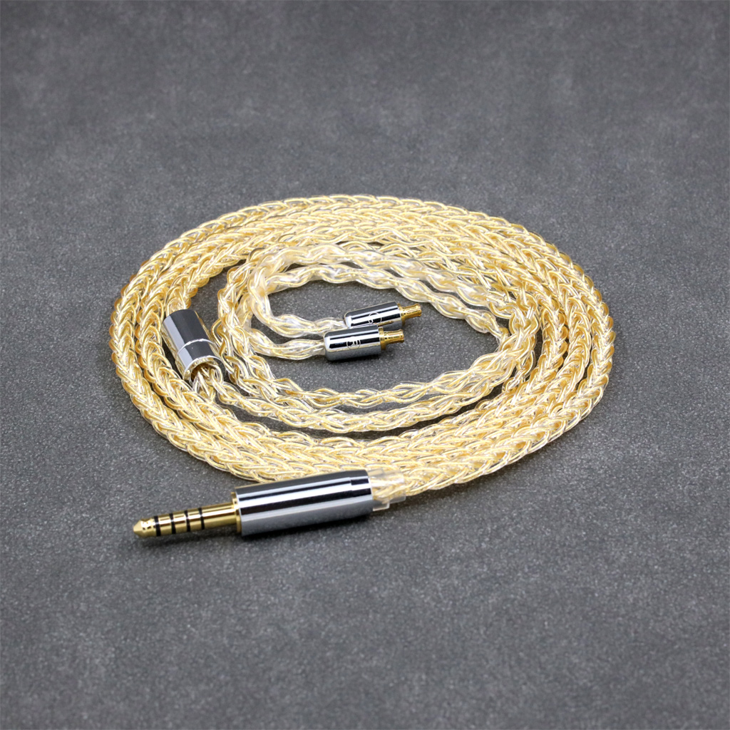 8 Core 99% 7n Pure Silver 24k Gold Plated Earphone Cable For Audio Technica ATH-CKR100 CKR90 CKS1100 CKR100IS CKS1100IS