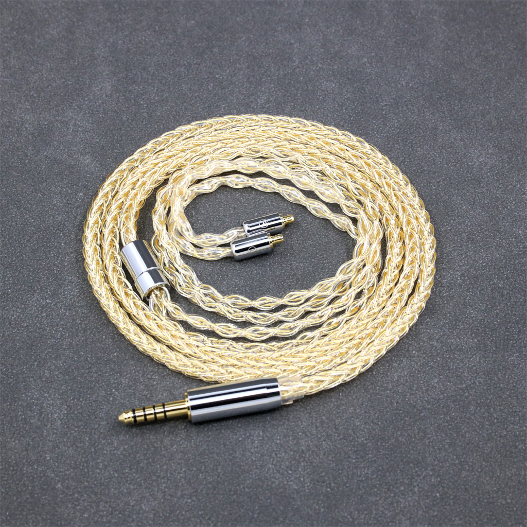 8 Core 99% 7n Pure Silver 24k Gold Plated Earphone Cable For Acoustune HS 1695Ti 1655CU 1695Ti 1670SS