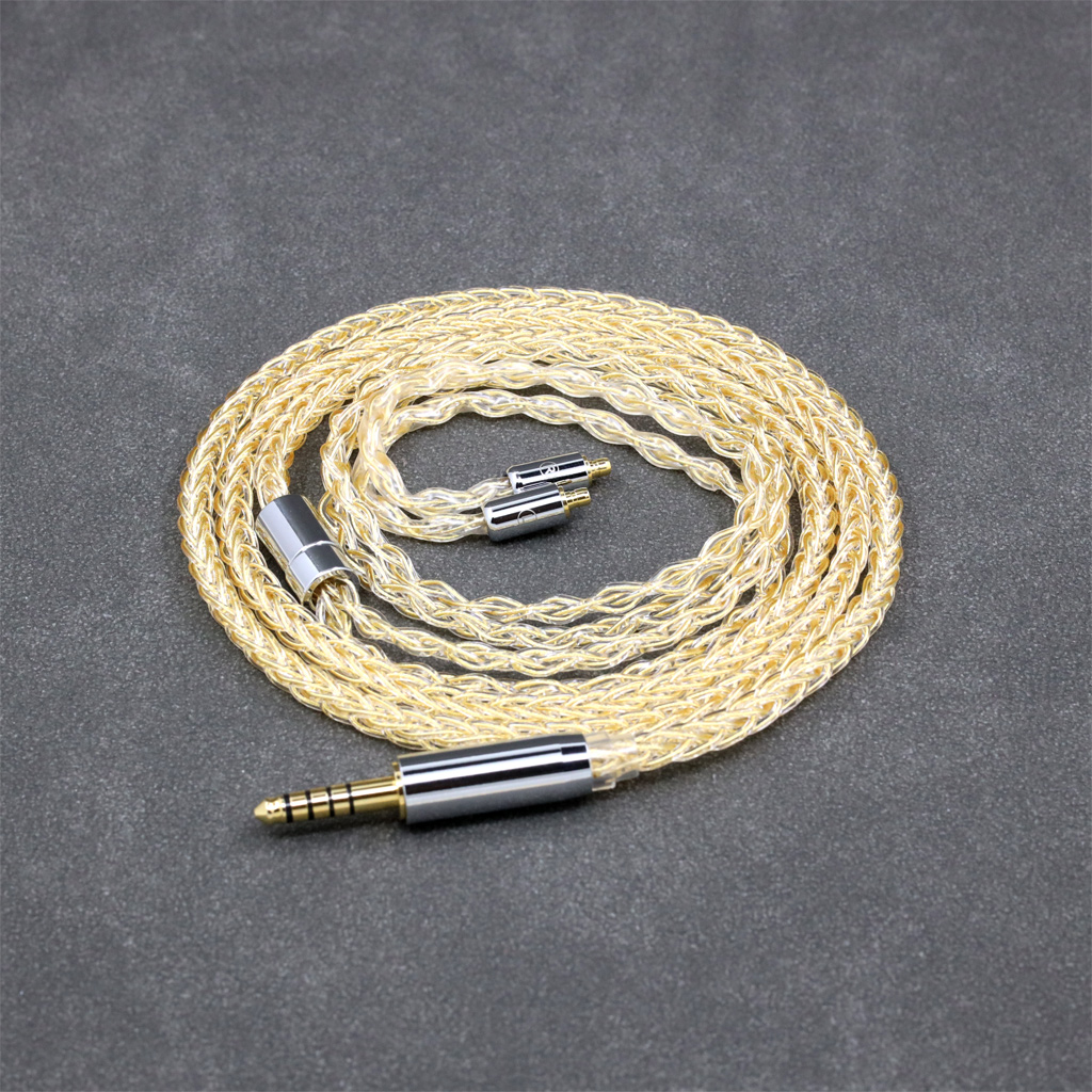 8 Core 99% 7n Pure Silver 24k Gold Plated Earphone Cable For Acoustune HS 1695Ti 1655CU 1695Ti 1670SS
