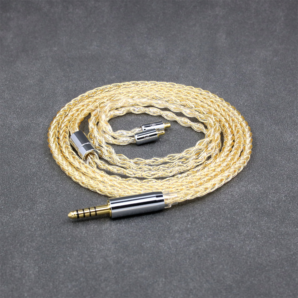 8 Core 99% 7n Pure Silver 24k Gold Plated Earphone Cable For Acoustune HS 1695Ti 1655CU 1695Ti 1670SS