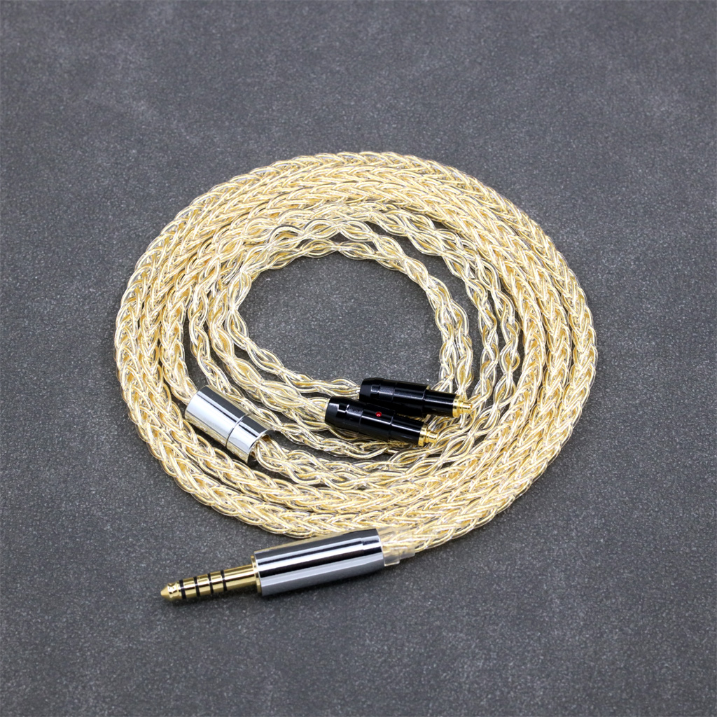8 Core 99% 7n Pure Silver 24k Gold Plated Earphone Cable For Shure SRH1540 SRH1840 SRH1440 Headphone