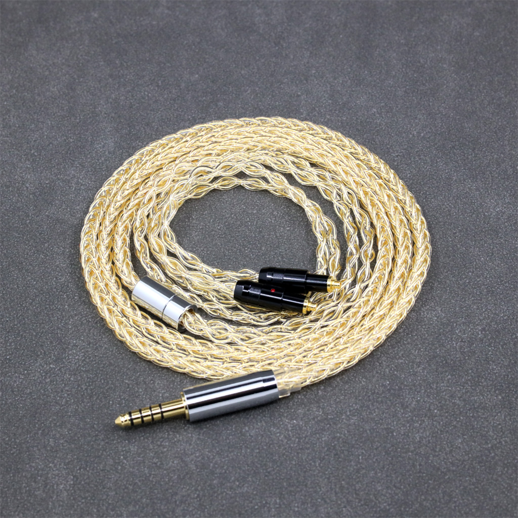 8 Core 99% 7n Pure Silver 24k Gold Plated Earphone Cable For Shure SRH1540 SRH1840 SRH1440 Headphone