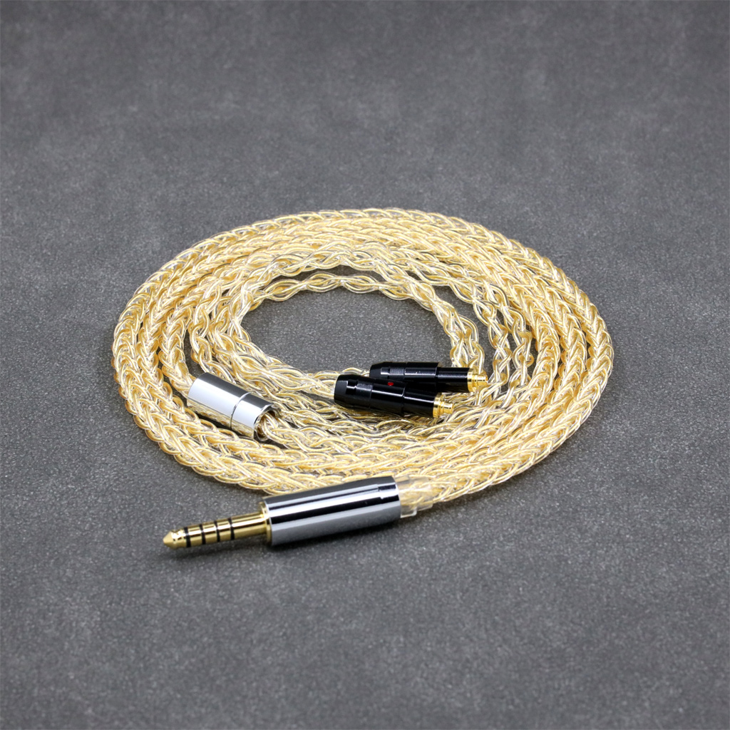 8 Core 99% 7n Pure Silver 24k Gold Plated Earphone Cable For Shure SRH1540 SRH1840 SRH1440 Headphone