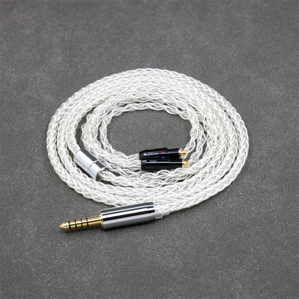 99% Pure Silver 8 Core Earphone Cable For Shure SRH1540 SRH1840 SRH1440