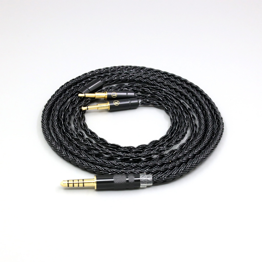 16 Core Black Braided Earphone Cable For Sivga Phoenix SV021 Oriole PII Apollo Aiva Headphone Dual 2.5mm plug