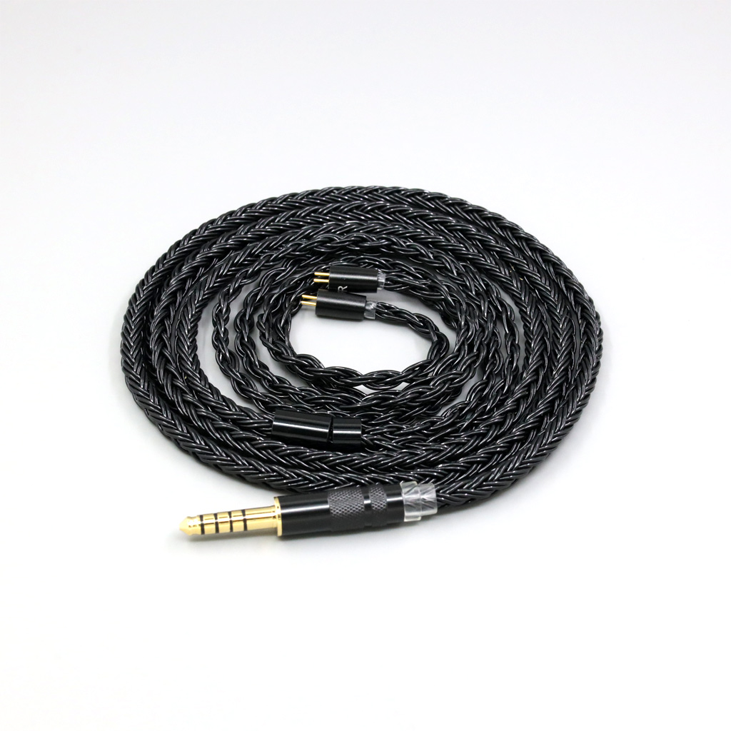 16 Core Black Braided Earphone Cable For IEM 0.78mm Flat Step JH Audio JH16 Pro JH11 Pro 5 6 7 2pin