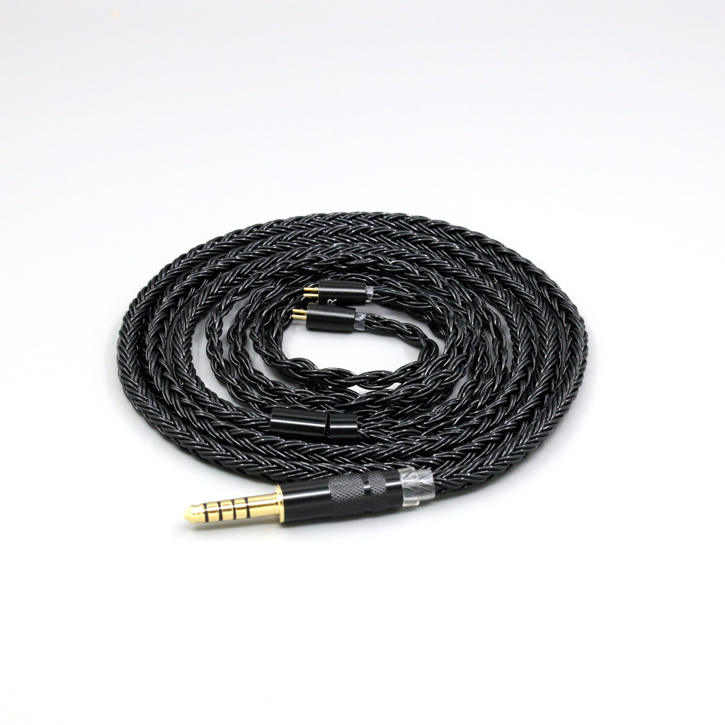 16 Core Black Braided Earphone Cable For IEM 0.78mm Flat Step JH Audio JH16 Pro JH11 Pro 5 6 7 2pin